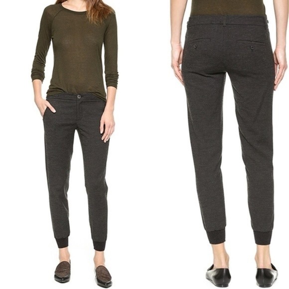 Vince dark grey rib cuff wool trouser joggers, 0039, size 2 - Picture 1 of 5